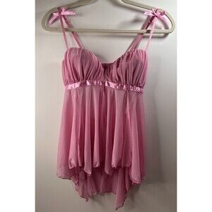 Victoria's Secret Sexy Little Things Baby Doll Lingerie Top Pink Underwire 36b